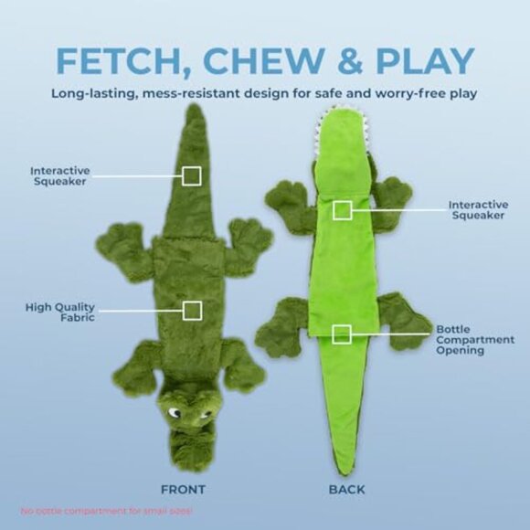 Stuffless Squeaky Dog Toys Set of 4 Plush Interactive Chew Toys - Picture 4 of 8